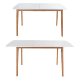 Happy Garden Table Extensible Helga 120 / 160cm Blanche. Table de Salle à Manger rectangulaire de Style scandinave pour 4 à 6 Personnes.