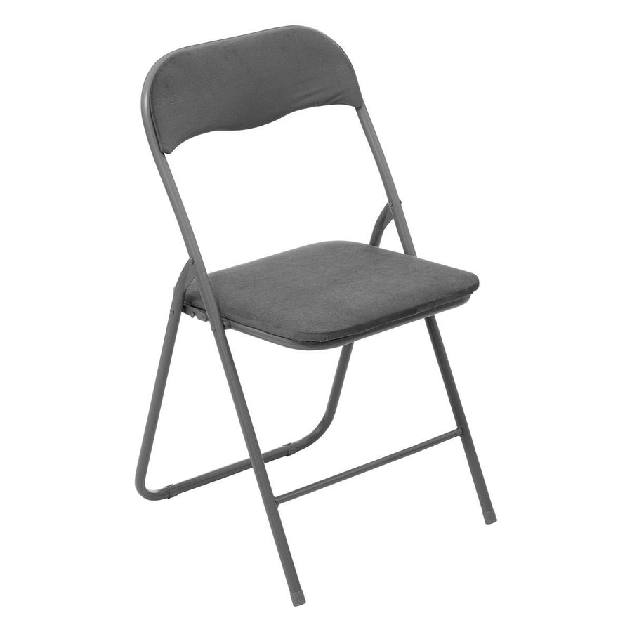 5 five simply smart Chaise Pliante Velours Gris, Gris foncé 5 five simply smart Chaise Pliante Velours Gris, Gris foncé