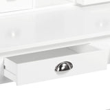 Yaheetech Bureau Informatique en Bois MDF Poste de Travail Table d'Ordinateur avec 4 Tiroirs et Étagère Amovible pour Casiers Coiffeuse Chambre Salon Bibliothèque 106 × 53 × 90 cm Blanc