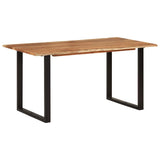 Tidyard Table de Salle à Manger Rectangulaire, Table de Repas Meuble à Manger, Table Console Extensible 160x80x76 cm Bois d'acacia Solide