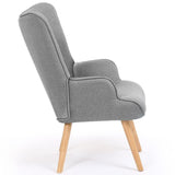 IDMarket - Fauteuil scandinave Ivar en Tissu Gris Clair