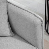 HOMCOM Canapé Convertible 3 Places canapé-lit 2 Places canapé clic-clac en Tissu Effet Lin avec Dossier réglable 2 Coussins lavables pour Salon, Chambre d'amis, Gris Clair