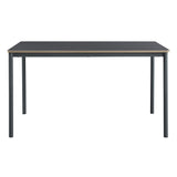 [en.casa] Table de Salle à Manger avec Plateau Rectangulaire Table à Manger Élégante pour Salon Cuisine Bureau MDF Acier 140 x 80 x 75 cm Gris Effet Chêne Noir