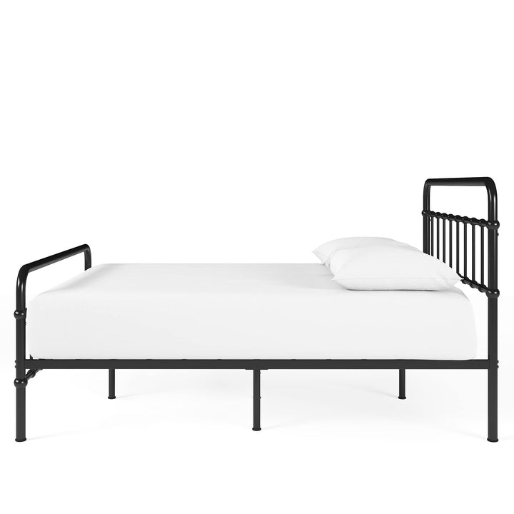 Zinus Florence lit 160 x 200 cm - 30 cm de hauter - Lit King - Cadre de lit Plateforme en métal avec tête et Pied de lit - Noir