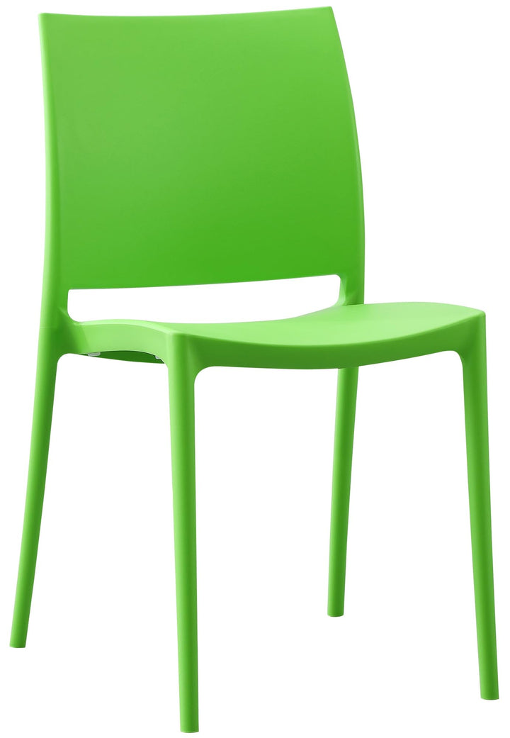 CLP Chaise de Jardin empilable et resistante aux intemperies Meton, Fauteuil avec Dossier, Resistant aux UV, Chaise exterieure en Plastique Couleur:Vert