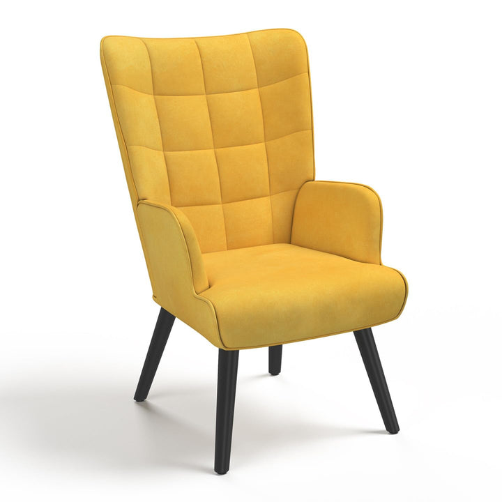 IDMarket - Fauteuil scandinave ANIA Velours Jaune IDMarket - Fauteuil scandinave ANIA Velours Jaune