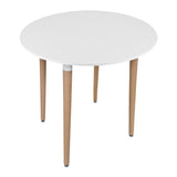 NMK HOME Table Ronde Salle Manger Ф 80 cm - Table a Manger Ronde avec des Pieds en Bois de Hêtre - Réglable en Hauteur