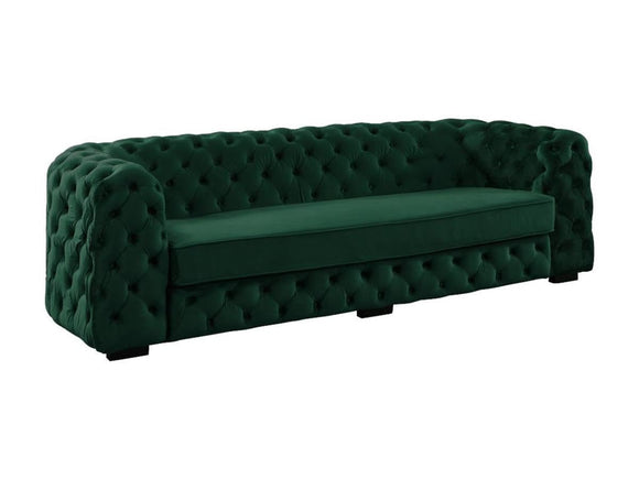 Vente-unique - Canapé 3 Places Chesterfield Stanley - Velours Vert Sapin