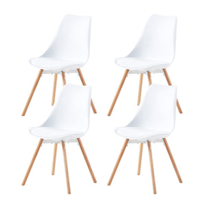 Lot de 6 Chaises rembourrées en velours avec pieds plaqués - Gris Lot de 6 Chaises rembourrées en velours avec pieds plaqués - Gris