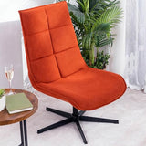 39F FURNITURE DREAM Fauteuil Moderne pivotant avec Assise en Tissu avec Fonction inclinable et Base en métal, Rouge - Orange, 63,5 x 85 x 93 cm