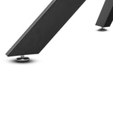 FRANKYSTAR Marui Big - Table à manger ovale en bois et métal avec pied central Kiso 180x100 cm - bois noir