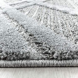 Tapis à Poils Longs pour Salon avec Effet 3D Style Boho, Design Boho, Facile d'entretien, avec Une Hauteur de Poil de 20 mm. Taille: 160 x 230 cm, Couleur: Gris-5