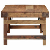 vidaXL Table Basse Marron 110 x 55 x 40 cm Bois de récupération Massif, Table Basse Rustique, rectangulaire, Meuble Fait Main, Bois Dur, déco Vintage, Design Solide pour Salon