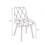 Casa Vital Lot de 4 chaises de salle à manger Tamara 43 x 54 x 91 cm, rembourrées avec tissu doux, coutures décoratives sur le dossier et l'assise, pieds en métal, capacité de charge 120 kg, rouge