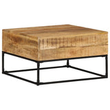 vidaXL Bois de Manguier Brut Table Basse Table d'Appoint Table de Canapé Bout de Canapé Meuble de Salle de Séjour Salon Intérieur 68x68x41 cm