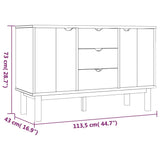 vidaXL Buffet Armoire Latérale Armoire de Rangement Organisateur de Maison Meuble de Salle de Séjour Intérieur 113,5x43x73 cm Bois Massif de Pin