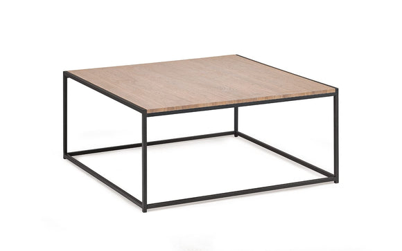 Julian Bowen Table basse carrée Tribeca, effet chêne Sonoma/noir