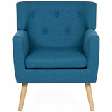 IDMarket - Fauteuil scandinave LIV en Tissu Bleu Canard