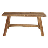 Banc en Bois Rustique BURI 90x24,5 cm - Banc de Style Country Dielenbank - Brun - Bois - Rustique - 2 Personnes - 150 kg max
