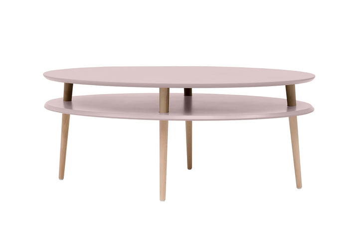 RAGABA OVO HIGH Table basse avec plateau de rangement Largeur 110 cm x profondeur 70 cm Facile à monter En bois FSC Rose poudré