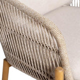 AltoBuy LORIENA - Fauteuil de Jardin en Acacia et Corde Beige avec Coussins