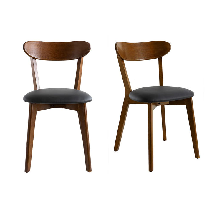 Miliboo Chaises Vintage en Bois foncé et Noir (Lot de 2) Dove Miliboo Chaises Vintage en Bois foncé et Noir (Lot de 2) Dove