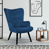 IDMarket - Fauteuil scandinave ANIA en Velours Bleu