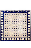 table en zellige et fer forgé artisanale marrakech nature / bleu 70x70cm