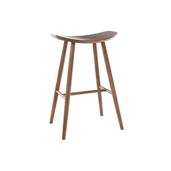 Miliboo Tabouret de Bar Design Noyer H72 cm DEMORY