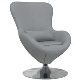 vidaXL Fauteuil œuf Gris Clair 63 x 73 x 90 cm Tissu, Salon, Chaise œuf pivotante Moderne, Meubles de Luxe pour Assise intérieure, Fauteuil élégant et Solution de Confort