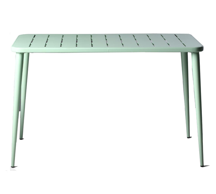 LOKKHAN Table à manger rectangulaire moderne en métal pour 6 personnes - Table intérieure et extérieure - Table de café, bar, bureau et réunion - Jardin - Balcon - 120 x 60 x 76 cm - Vert pois LOKKHAN Table à manger rectangulaire moderne en métal pour 6 personnes - Table intérieure et extérieure - Table de café, bar, bureau et réunion - Jardin - Balcon - 120 x 60 x 76 cm - Vert pois