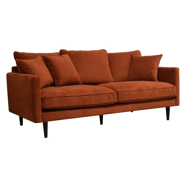 Atmosphera - Canapé 3 Places Candice Ambre - Tissu Velours Déperlant - L194 cm - Fabriqué en France - pour Salon, Séjour Atmosphera - Canapé 3 Places Candice Ambre - Tissu Velours Déperlant - L194 cm - Fabriqué en France - pour Salon, Séjour