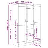 vidaXL Armoire Bois Ancien 82,5 x 51,5 x 180 cm Bois d'ingénierie, Rangement de Chambre, Armoire rectangulaire Rustique, unité Pratique pour vêtements et Accessoires