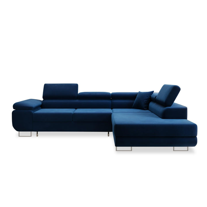 INTENSE DECO Canapé d INTENSE DECO Canapé d'angle Droit Convertible Marius Velours Bleu