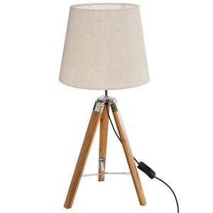 Atmosphera - Lampe trépied "Runo" - bambou et ivoire H58 cm