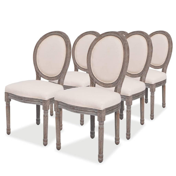 vidaXL 6X Chaise de Salle à Manger Lin Chaises de Cuisine Chaises à Manger