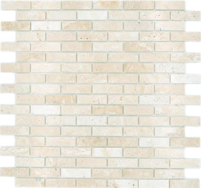 Carrelage mosaïque autocollant composite pierre naturelle travertine beige