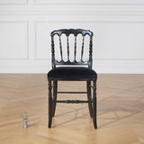 Robin des bois 2 Chaises Napoléon III, laquées Noires et Velours