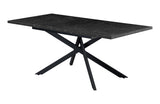 B&D home Table à manger LARS, extensible 120-160 x 80 cm, 4-6 personnes Table de cuisine Table en bois avec structure en croix noir pour cuisine, salle à manger, design industriel moderne, marbre-noir