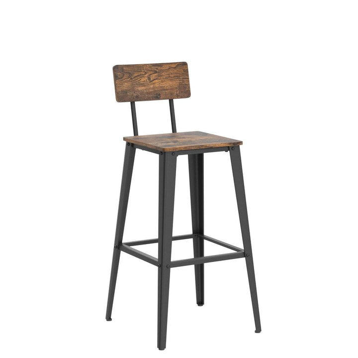 VASAGLE Tabouret Bar Industriel, Lot de 2, Chaise Bar Cuisine, avec Dossier, Cadre en Acier, Montage Facile, Style Industriel, Marron Rustique et Noir d VASAGLE Tabouret Bar Industriel, Lot de 2, Chaise Bar Cuisine, avec Dossier, Cadre en Acier, Montage Facile, Style Industriel, Marron Rustique et Noir d'encre LBC078B01