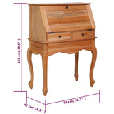 vidaXL Bureau Secrétaire Bureau Antique avec 9 Tiroirs et 2 Compartiments Ouverts Rangement Maison Intérieur 78x42x103 cm Bois d'Acajou Massif