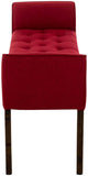 CLP Banquette Cleopatra en Tissu I Banc Rembourré avec Accoudoirs Style Chesterfiled I Piétement en Bois I Banquette Capitonnée 133 x 64 x 43cm, Couleur:Rouge, Couleur du Cadre:Antique foncé