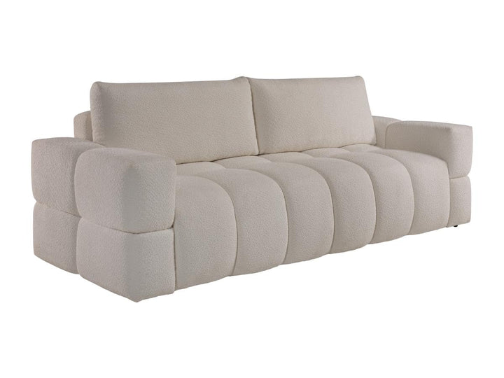 Vente-unique - Canapé 3 Places Convertible en Tissu Bouclette Beige ISSORO II Vente-unique - Canapé 3 Places Convertible en Tissu Bouclette Beige ISSORO II