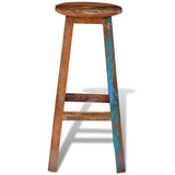LoogCape Tabouret de bar en bois vieilli massif 75 cm de haut avec repose-pieds, tabouret de comptoir, tabouret de bistrot, tabouret de cuisine, tabouret de cuisine, tabouret de cuisine, salle à