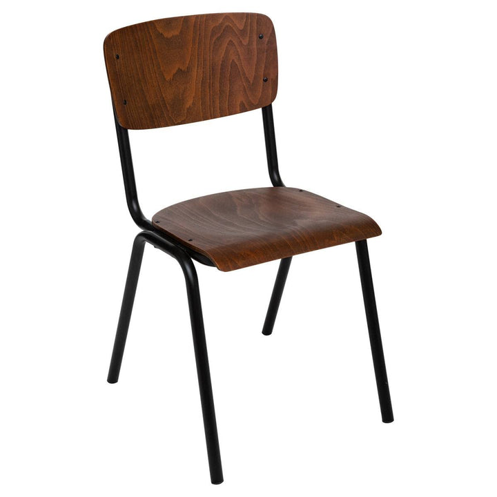 Atmosphera - Chaise Style écolier en Bois Marron Kiel H 83 cm Colonial
