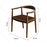 Chaise Décontractée Vintage, Chaises Modernes du Milieu du Siècle pour Salle À Manger Chaise Rattan des Fauteuils en Bois Massif Salle D'étude, Chaise De Loisirs des Clubs De Bureau (Couleur : Walnut