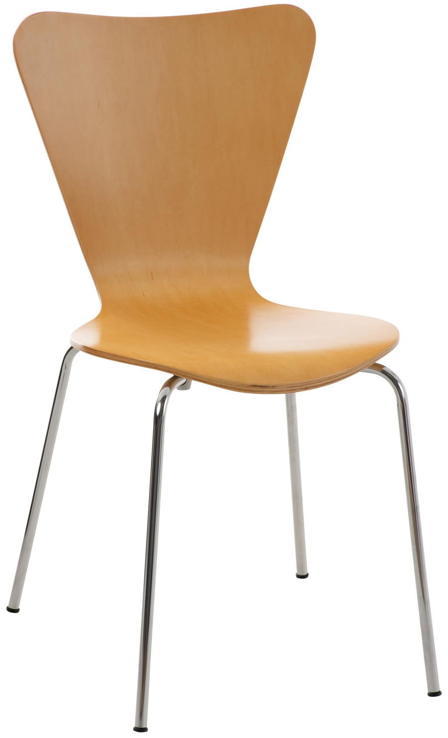 CLP Chaise Empilable Calisto en Bois - Assise Ergonomique - Chaise de Salle d'Attente en Bois Chaise, Hauteur Assise 45 cm -Couleurs au Choix:, Couleur:Nature