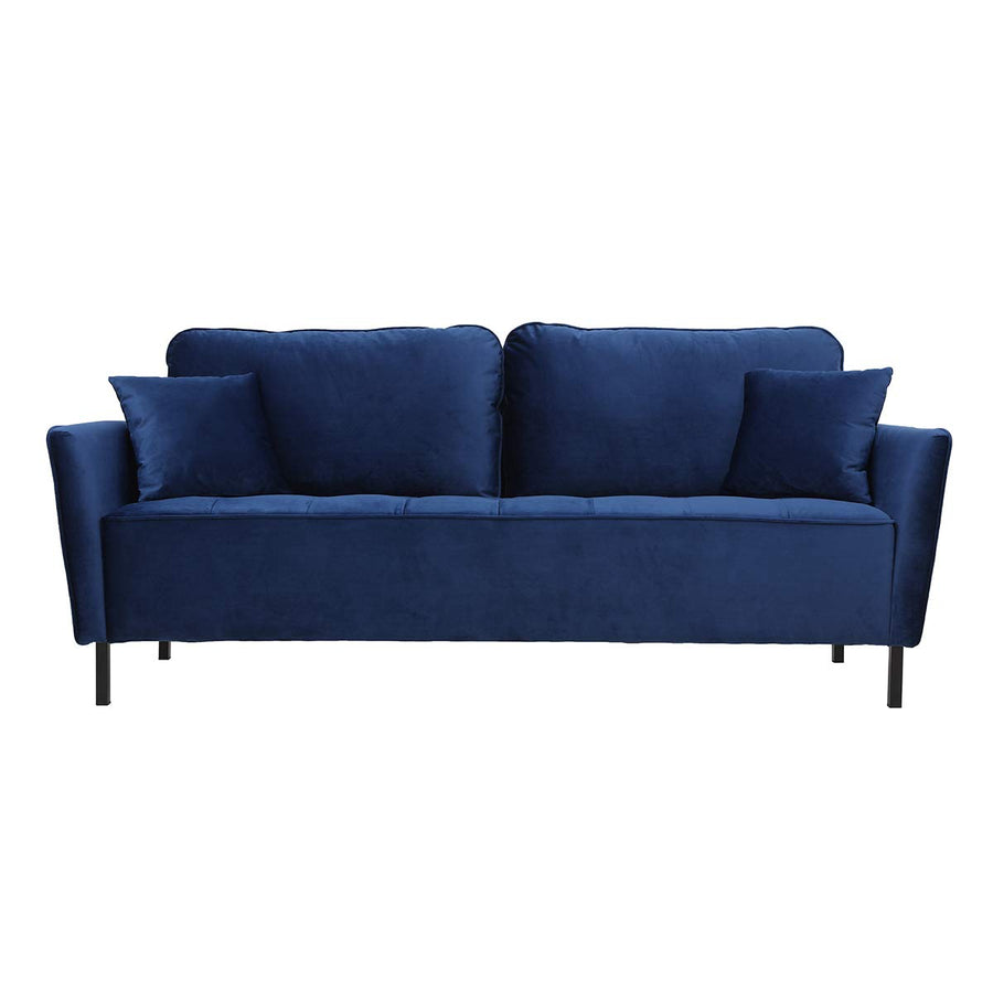Miliboo Canapé Design 3 Places en Tissu Velours Bleu foncé et métal Noir BEKA Miliboo Canapé Design 3 Places en Tissu Velours Bleu foncé et métal Noir BEKA