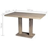 vidaXL Table en MDF Aspect chêne