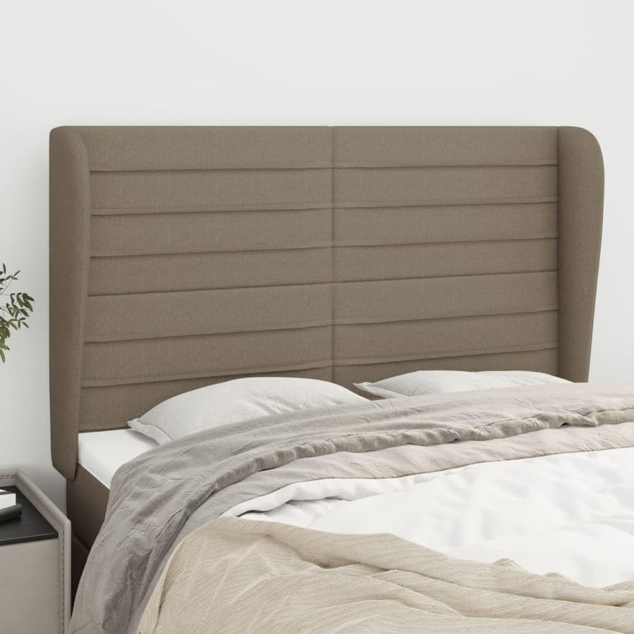 INLIFE Tête de lit avec Oreilles Taupe 147x23x118/128 cm TissuMeubles,Lits & Accessoires,Têtes et Pieds de lit-44.99 lb-Taupe-56926